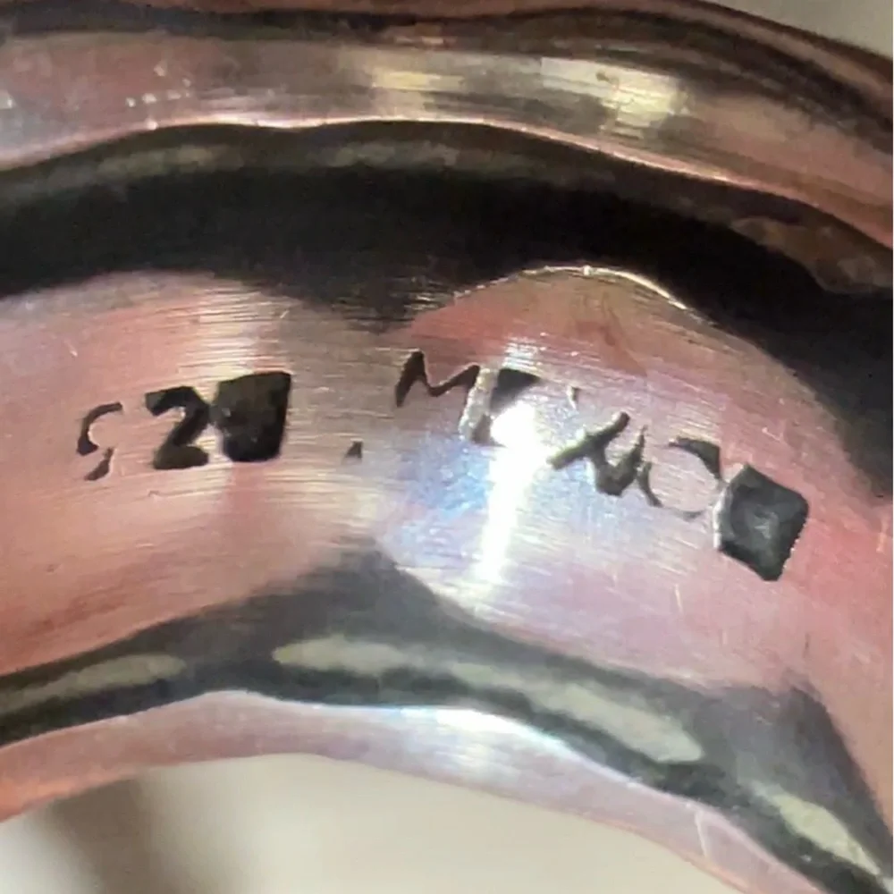 Vintage Handmade Sterling Silver Abstract Geometric Eternity Band Ring, Size 6